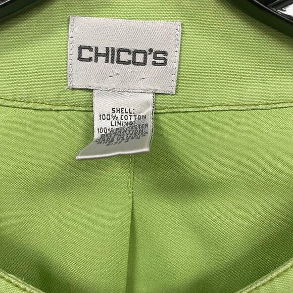 Y2K Chico's Embellished Embroidered Light Green Jacket Womens 12 - Picture 6 of 6